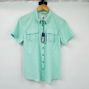 NWT Nepallo Top Trophy Quick Dry Button-Down Shirt Yucca Womens Size Small